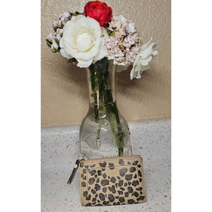 Upcycled - Vintage Coach Card holder- Leopard Print